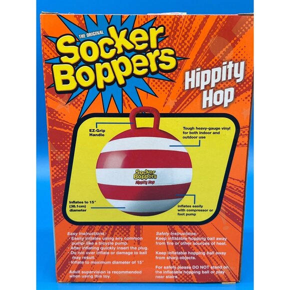 Socker Boppers Hippity Hop Inflatable Ball 15" For Kids 3+ Indoor/Outdoor Use - - Picture 3 of 5